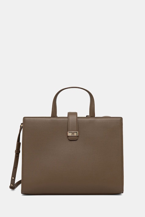 Kabelka Tommy Hilfiger béžová barva, AW0AW18287