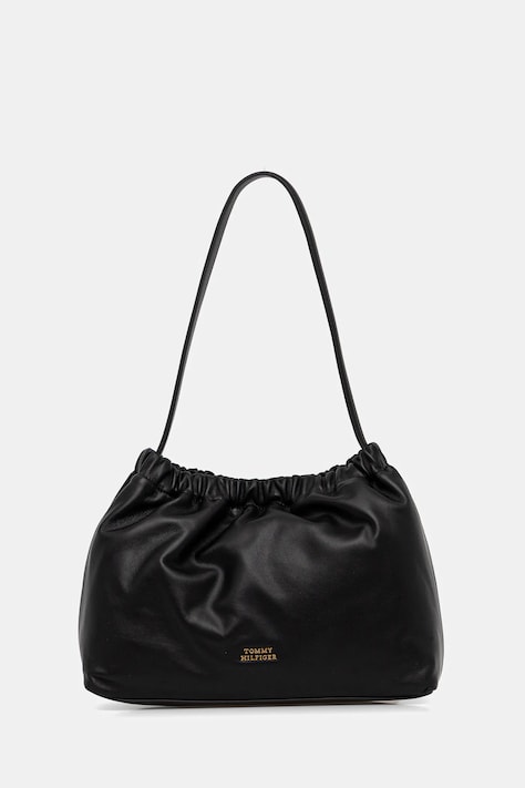 Tommy Hilfiger torebka skórzana kolor czarny AW0AW18307