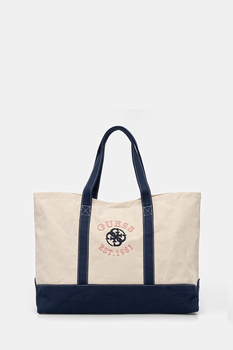 Guess torebka bawełniana kolor beżowy V6RZ04 WL000