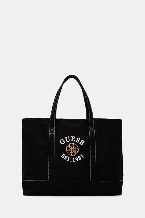Guess torebka bawełniana kolor czarny V6RZ04 WL000