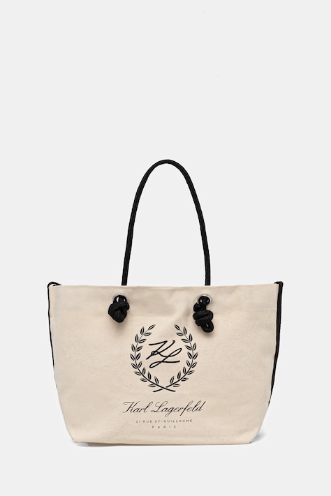 Βαμβακερή τσάντα Karl Lagerfeld K/HOTEL χρώμα: μπεζ, B1W46065
