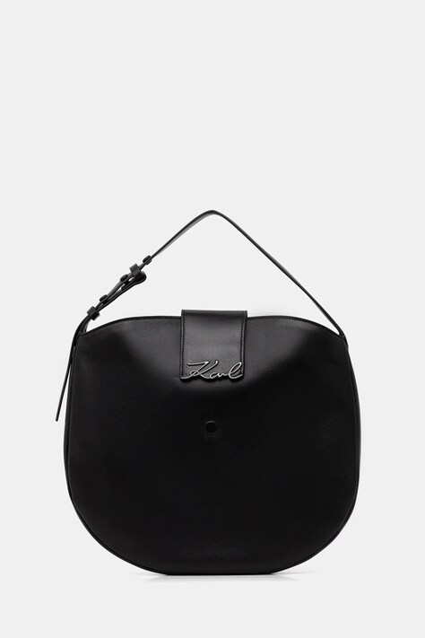 Karl Lagerfeld torebka skórzana K/SIGNATURE kolor czarny B1W30200