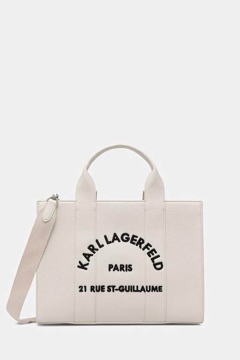 Karl Lagerfeld torebka shopper damska z imitacji skóry K/RSG MD beżowa B1W30041