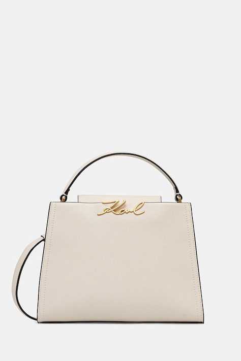 Karl Lagerfeld torebka skórzana K/SIGNATURE kolor beżowy B1W30058