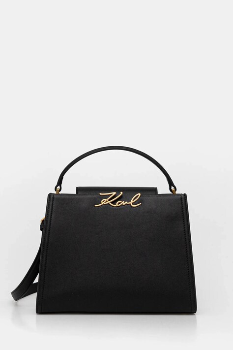 Karl Lagerfeld torebka skórzana K/SIGNATURE kolor czarny B1W30058