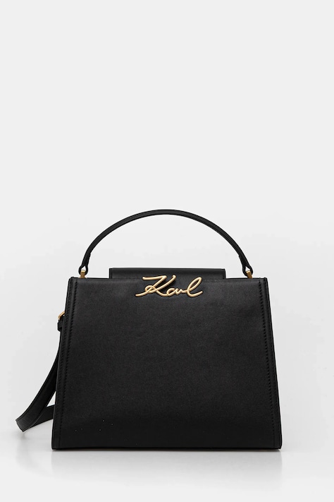 Karl Lagerfeld torebka skórzana K/SIGNATURE kolor czarny B1W30058