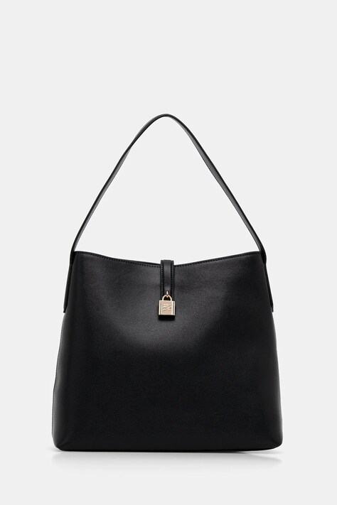 Karl Lagerfeld torebka skórzana K/AUTOGRAPH kolor czarny B1W30096