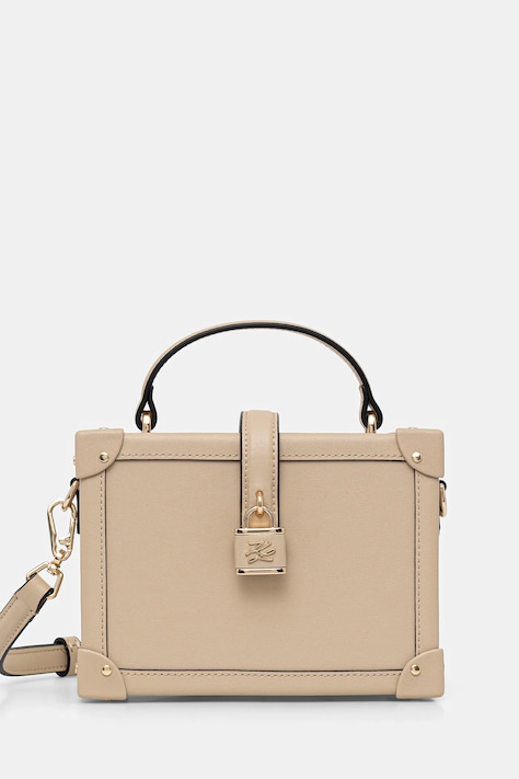 Karl Lagerfeld torebka skórzana K/AUTOGRAPH kolor beżowy B1W30100