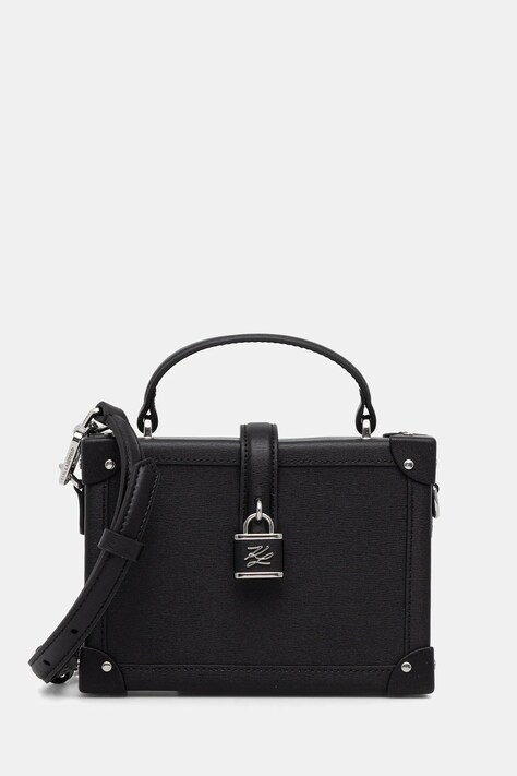 Karl Lagerfeld torebka skórzana K/AUTOGRAPH kolor czarny B1W30100