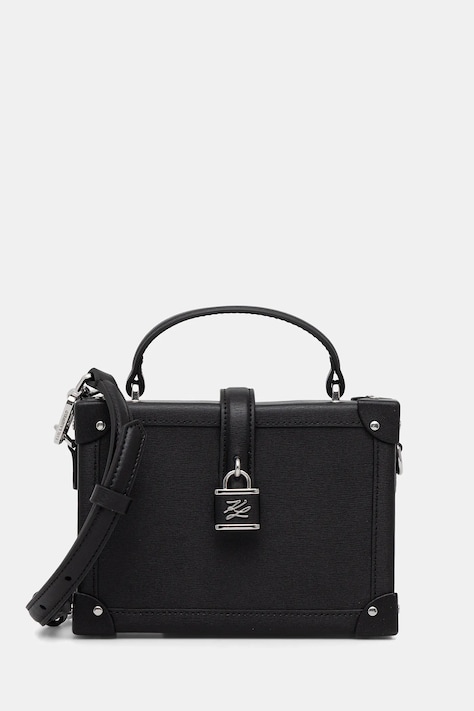 Karl Lagerfeld torebka skórzana K/AUTOGRAPH kolor czarny B1W30100