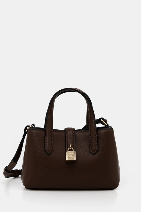 Karl Lagerfeld torebka skórzana K/AUTOGRAPH kolor brązowy B1W32027