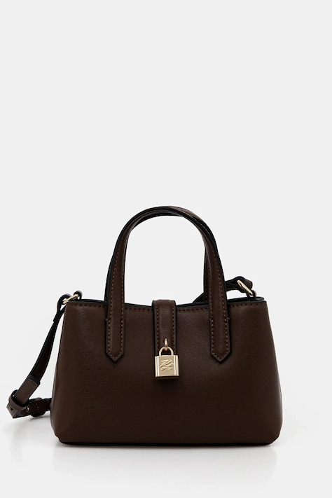 Karl Lagerfeld torebka skórzana K/AUTOGRAPH kolor brązowy B1W32027