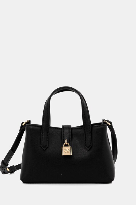 Karl Lagerfeld torebka skórzana K/AUTOGRAPH kolor czarny B1W32027