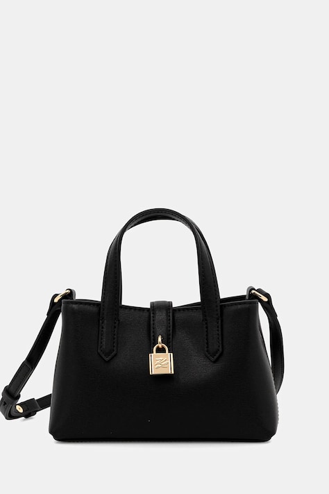 Karl Lagerfeld torebka skórzana K/AUTOGRAPH kolor czarny B1W32027