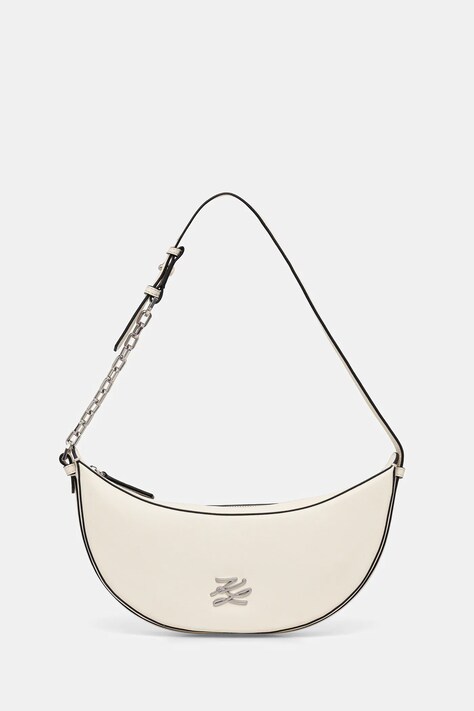 Karl Lagerfeld torebka skórzana K/AUTOGRAPH kolor biały B1W30236