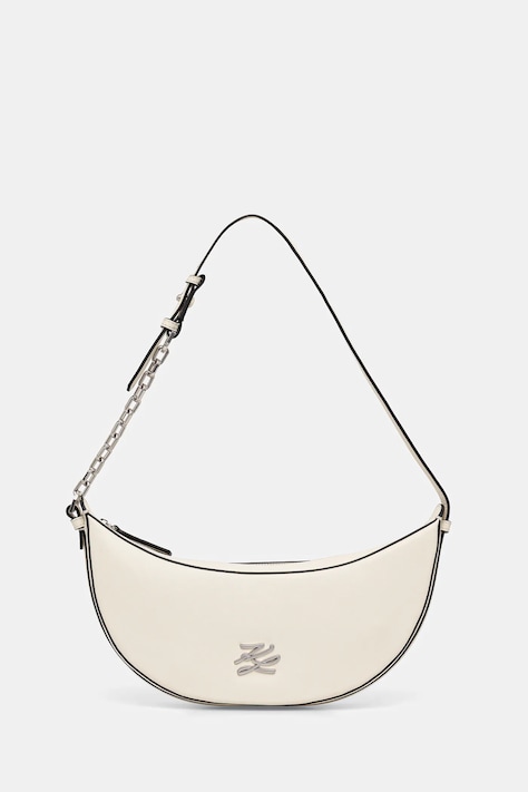 Karl Lagerfeld torebka skórzana K/AUTOGRAPH kolor biały B1W30236