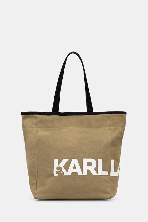 Βαμβακερή τσάντα Karl Lagerfeld K/ESSENTIAL χρώμα: πράσινο, B1W50050