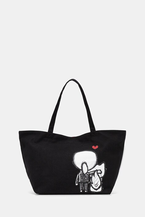 Βαμβακερή τσάντα Karl Lagerfeld IKON χρώμα: μαύρο, B1W50052