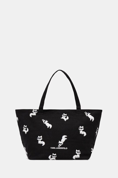 Bombažna torba Karl Lagerfeld IKON črna barva, B1W50053