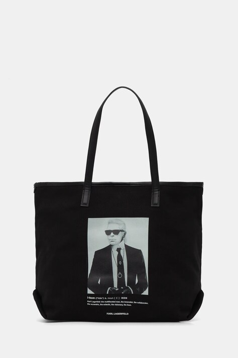 Karl Lagerfeld geantă de bumbac K/ESSENTIAL culoarea negru, B1W50059