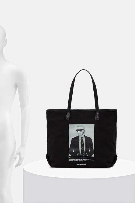 Бавовняна сумка Karl Lagerfeld K/ESSENTIAL — SS26-TOD09I, чорний — фото 6