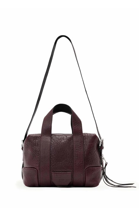 Шкіряна сумочка AllSaints колір коричневий W509XD