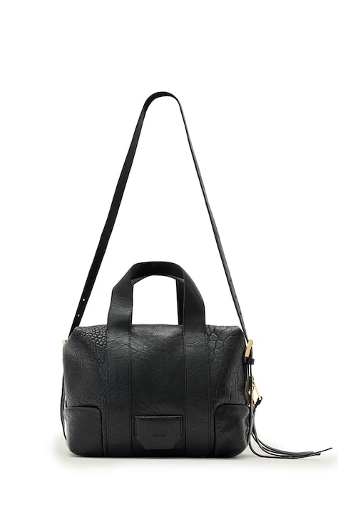 Kožená kabelka AllSaints čierna farba, W509XD