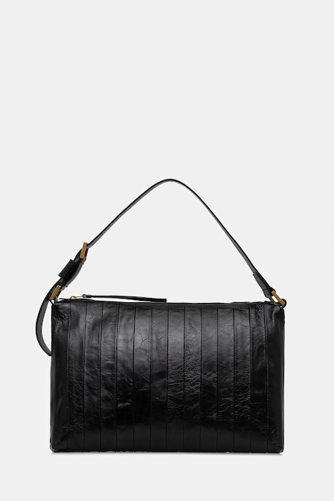 Kožna torba AllSaints boja: crna, W561XD