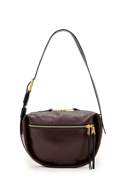 AllSaints torebka skórzana kolor bordowy W565XD