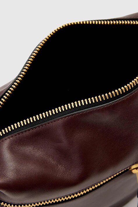 AllSaints torebka skórzana kolor bordowy W565XD