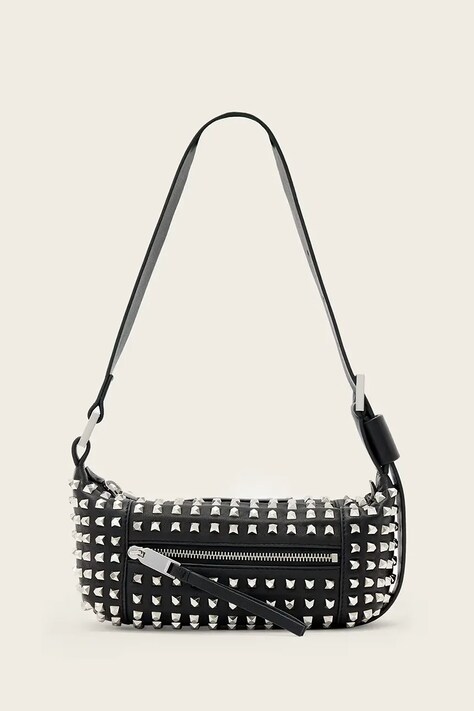 AllSaints torebka skórzana kolor czarny W558XD