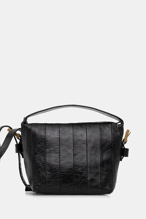 Kožna torba AllSaints boja: crna, W549XD