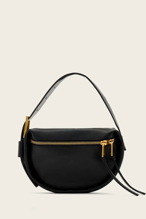 AllSaints torebka skórzana kolor czarny W562XD