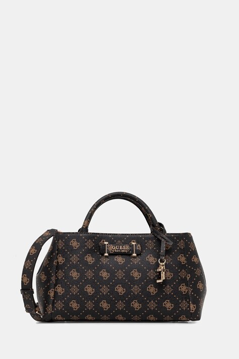 Τσάντα Guess CARRIE χρώμα: καφέ, HWGP98 98060