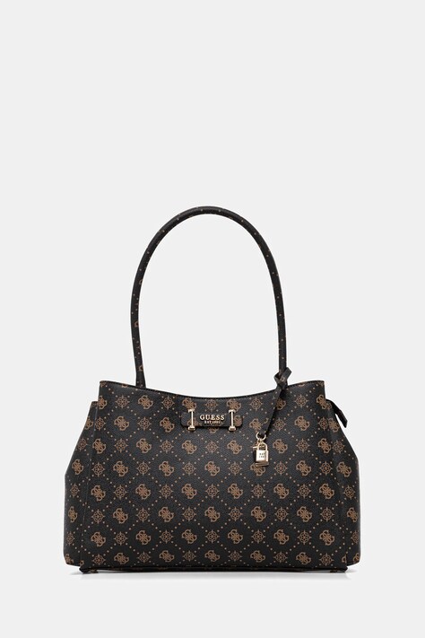 Τσάντα Guess CARRIE χρώμα: καφέ, HWGP98 98220