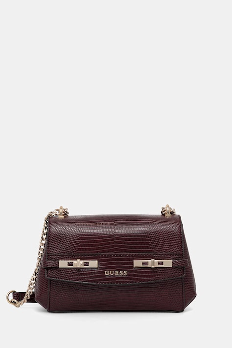 Τσάντα Guess MELINDA χρώμα: μπορντό, HWKL99 33780