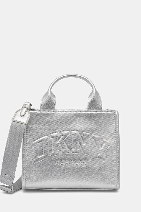Dkny torebka bawełniana kolor srebrny R54ADC80
