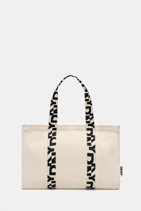 Dkny torebka bawełniana kolor beżowy R54AGO39