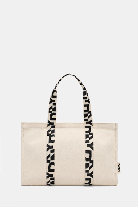 Dkny torebka bawełniana kolor beżowy R54AGO39