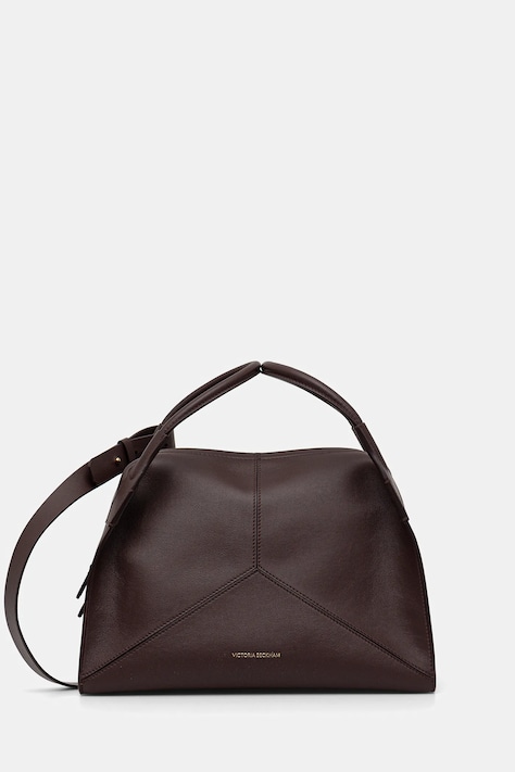 Victoria Beckham torebka skórzana Plie kolor bordowy B126AAC007198A
