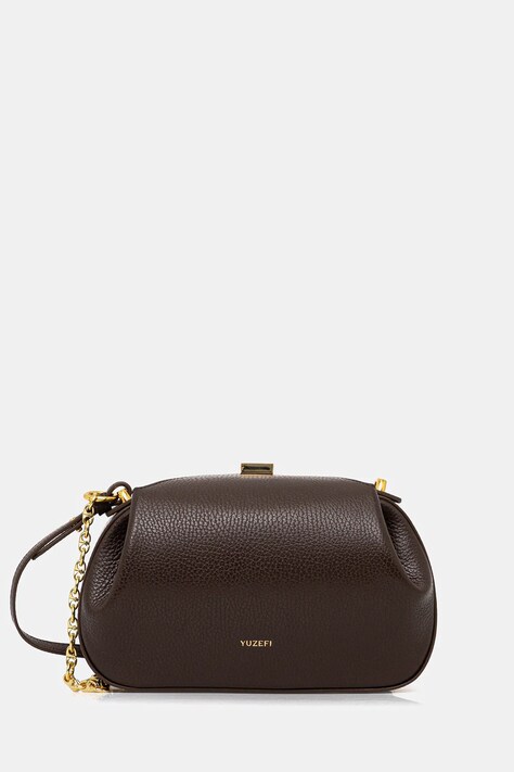 Yuzefi torebka skórzana OYSTER kolor brązowy YUZCO-HB-MOYC-L038