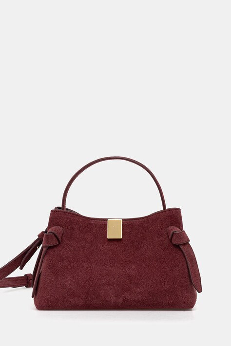 Yuzefi torebka zamszowa GYOZA MINI kolor bordowy UZCO-HB-MGZ-S024