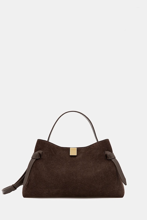 Yuzefi torebka zamszowa GYOZA kolor brązowy YUZRS26-HB-GZ-S026