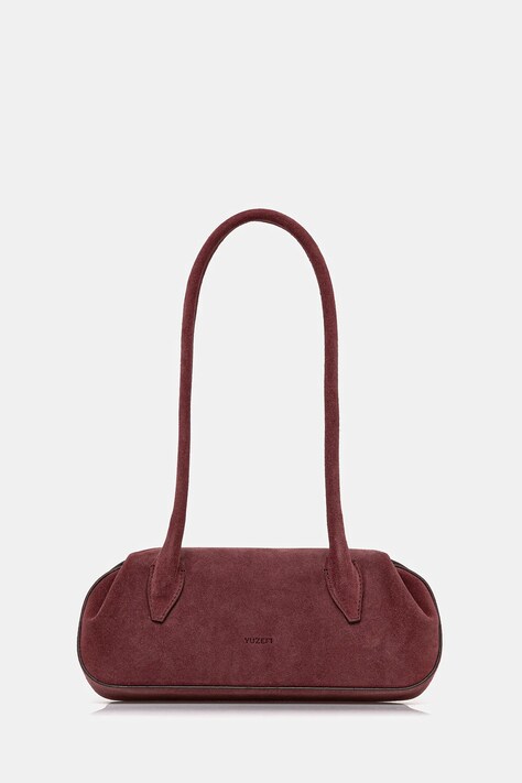 Yuzefi torebka zamszowa OYSTER kolor bordowy YUZRS26-HB-OSM-S024