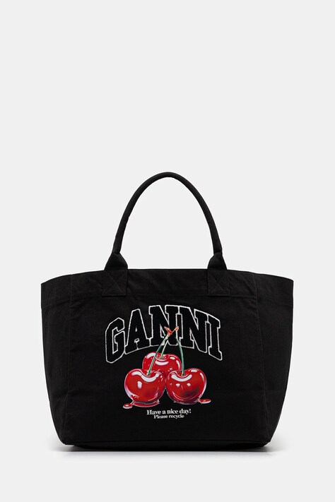 GANNI torebka bawełniana kolor czarny B2110037