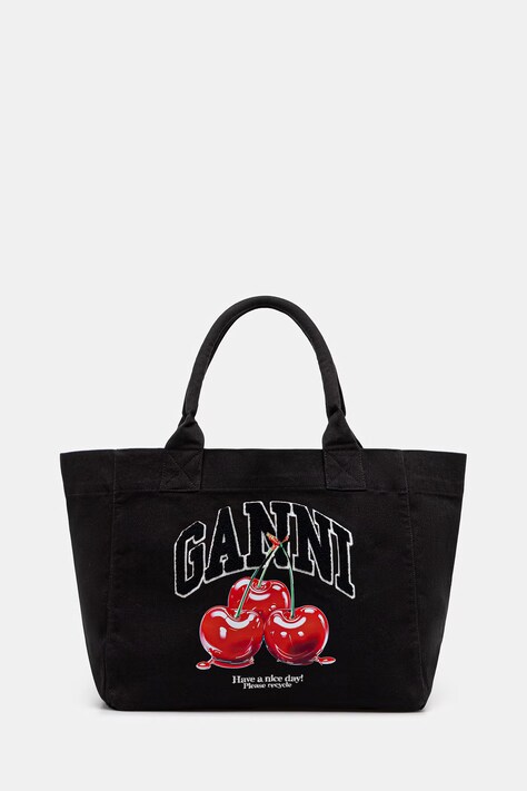 GANNI torebka bawełniana kolor czarny B2110038
