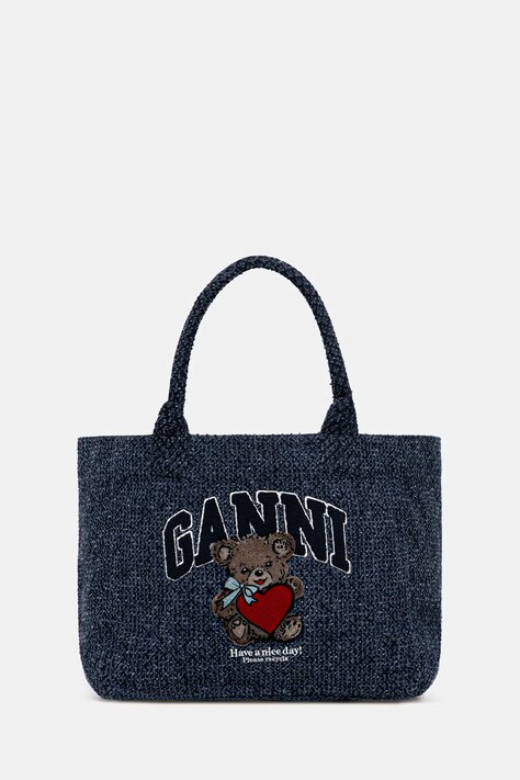 GANNI torebka tote damska niebieska B2110028