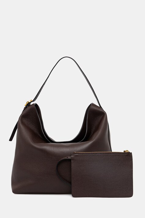 Pollini torebka skórzana kolor brązowy PC4436PP1 QD0