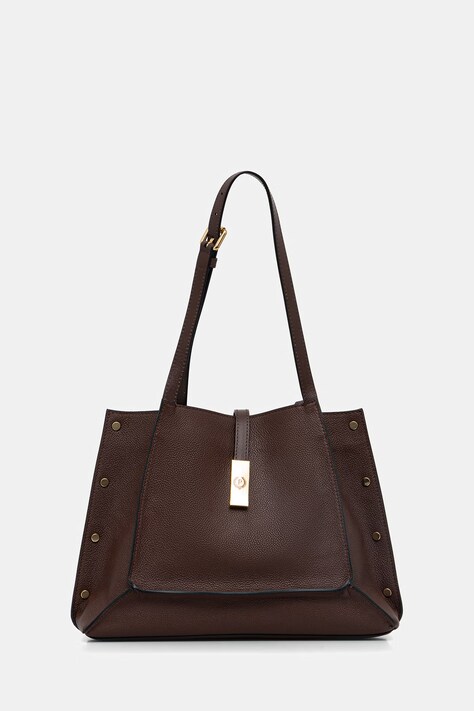 Pollini torebka skórzana kolor brązowy PC4416PP1 QC1