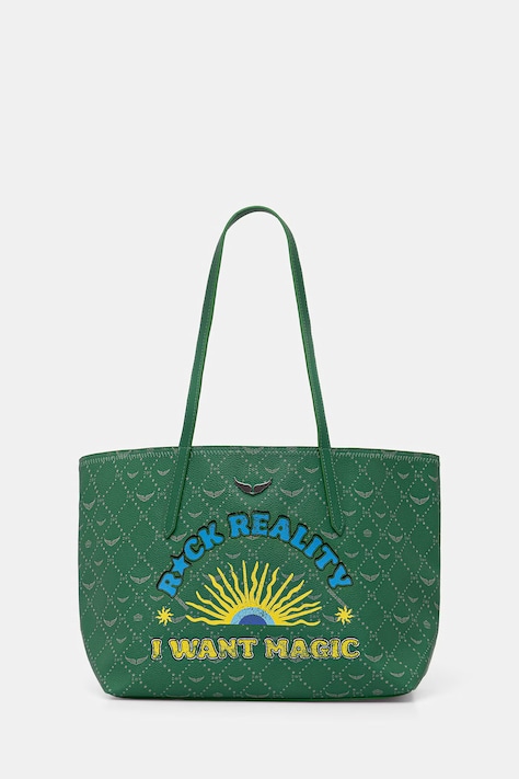 ZADIG&VOLTAIRE geantă Z SHOPPER MONOGRAM TAG culoarea verde, LWBA04281